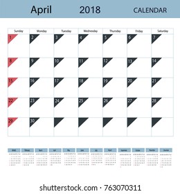 Calendar with a planer on an isolated background