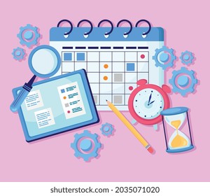 Calendar and planned icon set