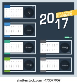 Calendar Planner 2017. Vector Illustration Design