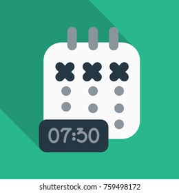 Calendar Planner for 2018 Year. Time meetings in flat style with shadow.