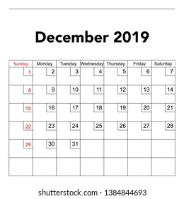 Calendar planner 2019 Vector business education 