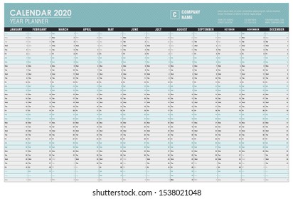 Calendar (planner) for 2020 with a place for the logo. Vector illustration.