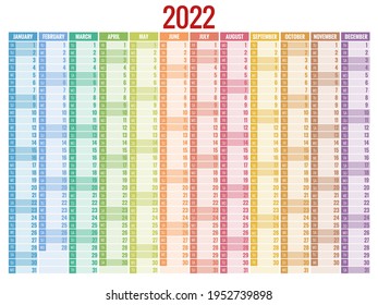 Calendar Planner for 2022. Calendar template for 2022. Stationery Design Print Template with Place for Photo, Your Logo and Text. Corporate and business vertical calendar.