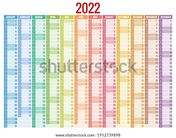 Calendar Planner 2022 Calendar Template 2022 Stock Vector (royalty Free 