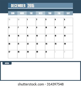 Calendar Planner in December 2015