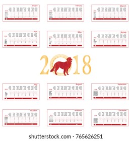 Calendar Planner Design with Labrador dog - symbol of the year.