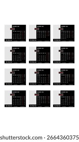 Plantilla de diseño de planificador de calendario 2026 archivo de Vector.