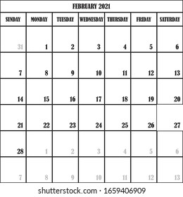 CALENDAR PLANNER FEBRUARY 2021 ON TRANSPARENT BACKGROUNDPLANNER FEBRUARY 2021 ON TRANSPARENT BACKGROUND DESIGNER CUT