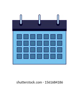 calendar planner icon over white background, vector illustration
