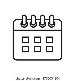 calendar planner icon over white background, line style, vector illustration