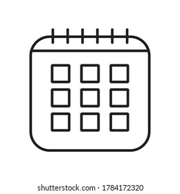 icono del planificador de calendario sobre fondo blanco, estilo de línea, ilustración vectorial