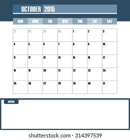 Calendar Planner in October 2015