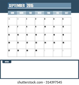 Calendar Planner in September 2015