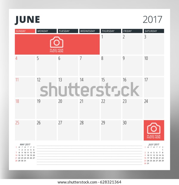 Calendar Template For June 2017