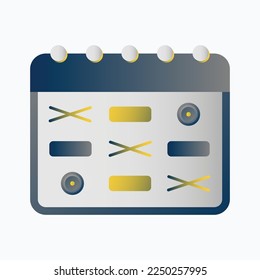 Calendar planner vector. Custom calendar template icon. Modern simple style