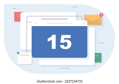 Calendar planning date. Graphic element for website. Time management and organization of efficient workflow. Interface for programs, software and applications. Cartoon flat vector illustration