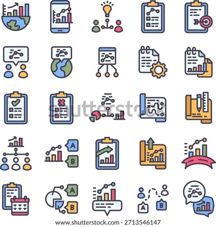 Calendar Planning Filled Icon Style Collection Set 2
