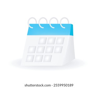 Calendar planning of flat icon isometric