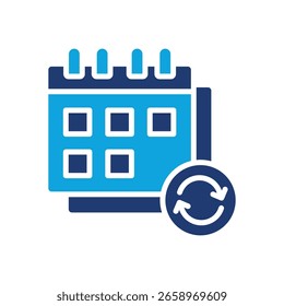 Illustration eines gemischten Vektorsymbols für die Kalenderplanung