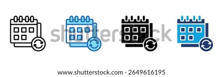Calendar Planning icon Multi Style Vector Illustration
