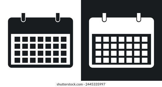 Conjunto de iconos de calendario y planificación. Símbolos de fecha, evento y planificador mensual.