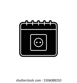 Calendar, plug icon. Simple glyph, flat vector of calendar icons for ui and ux, website or mobile application