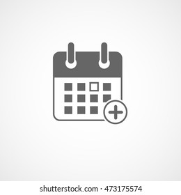 Calendar Plus Add Flat Icon On White Background