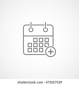 Calendar Plus Add Line Icon On White Background