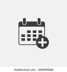 calendar plus add vector icon, flat icon