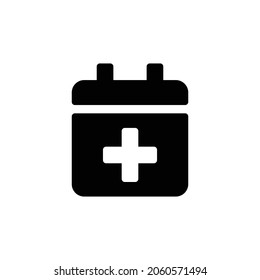 calendar plus Icon. Flat style design isolated on white background. Vector illustration