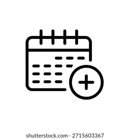 calendário com sinal de adição no plano de fundo transparente