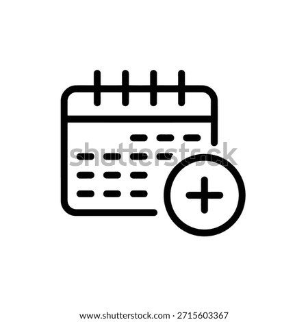 calendar with plus sign on transparent background