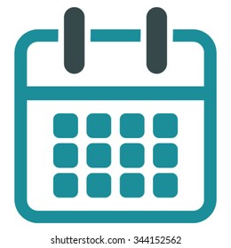 Calendar Poster vector icon. Style is bicolor flat symbol, soft blue colors, rounded angles, white background.