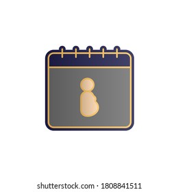 Calendar, pregnant color gradient vector icon