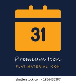 Calendar Premium Material ui ux einzelne Vektorsymbol in marinblau und orange Farben