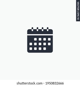 Calendar, premium quality flat icon. Vector logo concept for web graphics, EPS 10 