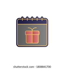 Calendar, present color gradient vector icon