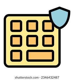 Skizze für den Datenschutz im Kalender. Datensicherheit. Login-Farbe sperren