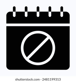 El calendario está prohibido para el diseño de iconos. Detenga o prohíba el signo redondo rojo con el icono de calendario. 
