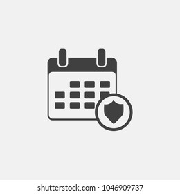 calendar protection vector icon, flat icon