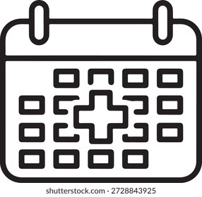 Calendario con código QR aislado sobre fondo blanco, Vector, ilustración