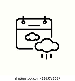 calendar, rain, cloud icon, isolated icon in light background, perfect for website, blog, logo, graphic design, social media, UI, mobile app