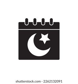 ilustración vectorial del diseño del logotipo del icono de ramadan del calendario.