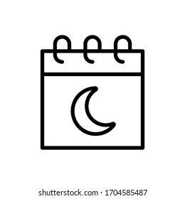 Calendar Ramadan icon. Simple line vector elements of islam icons for ui and ux, website or mobile application