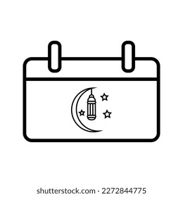 Calendar Ramadan icon vector, Ramadan Kareem Isolated on white background.  Trendy Flat style for graphic design, Web site, UI. EPS 

