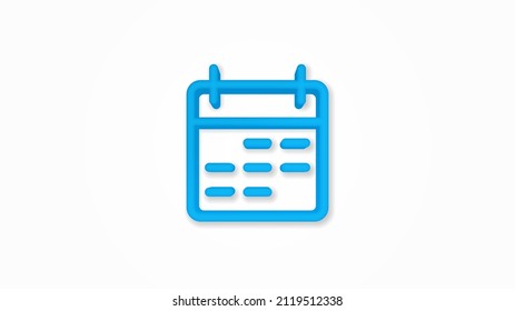 calendar realistic icon. 3d vector illustration. Isolated line color pictogram. Transparent shadows