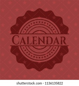 Calendar realistic red emblem