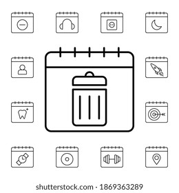 Kalender, Recycling flacher Vektorsymbol in Kalenderpackung