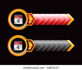 calendar red and black arrows