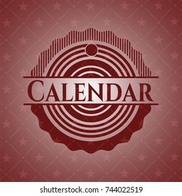 Calendar red emblem. Retro